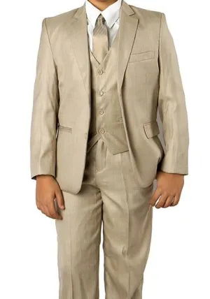 (14H, 18H) Classic Boy Suit 5 Piece Set Beige
