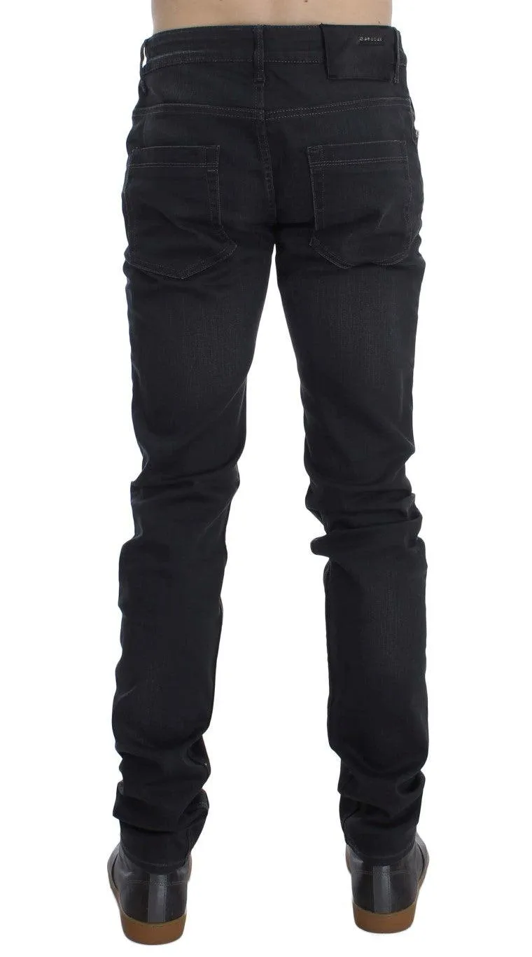 Acht Sleek Gray Slim Fit Herre Premium Denim