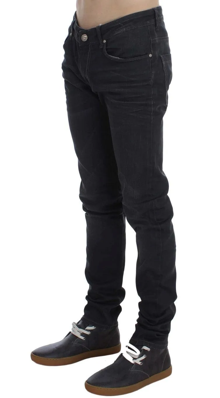 Acht Sleek Gray Slim Fit Herre Premium Denim