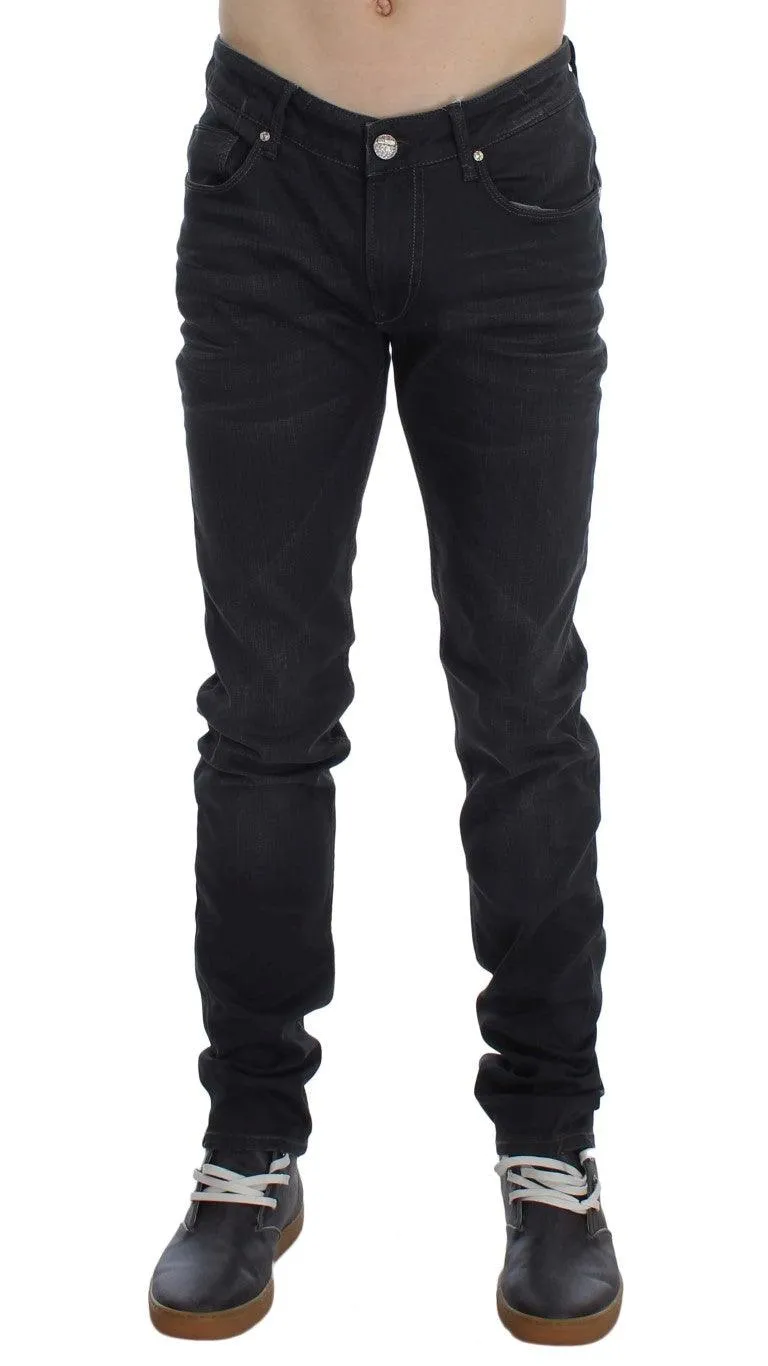 Acht Sleek Gray Slim Fit Herre Premium Denim