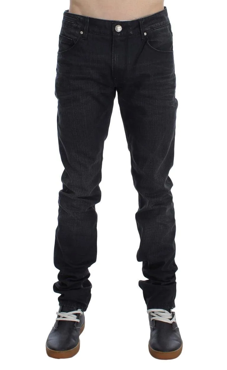 Acht Sleek Gray Slim Fit Italian Herres Jeans