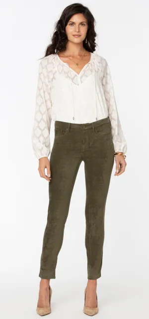 Alina Skinny Green Faux Suede | Martini Olive