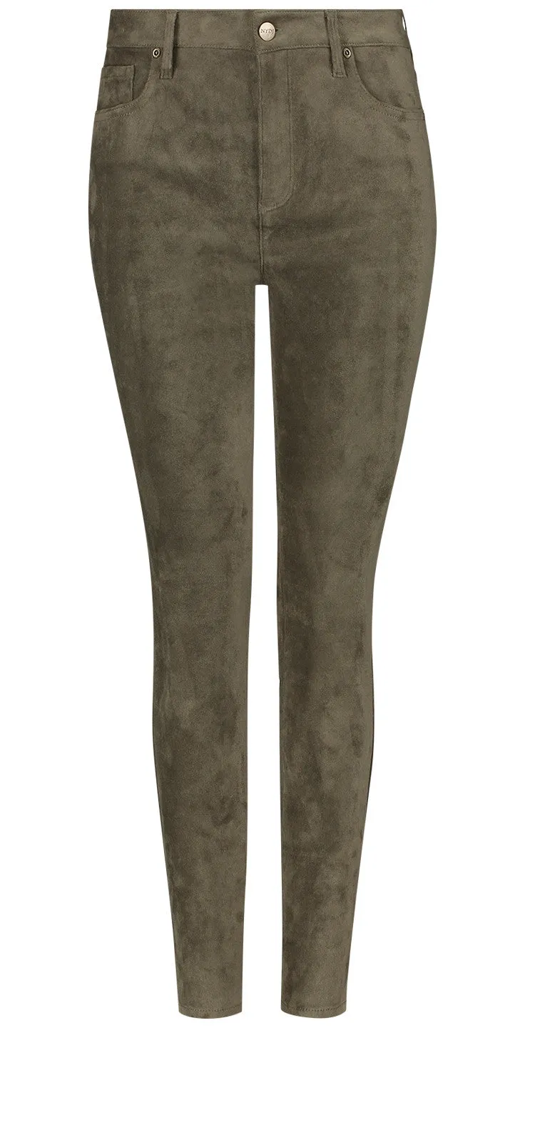 Alina Skinny Green Faux Suede | Martini Olive