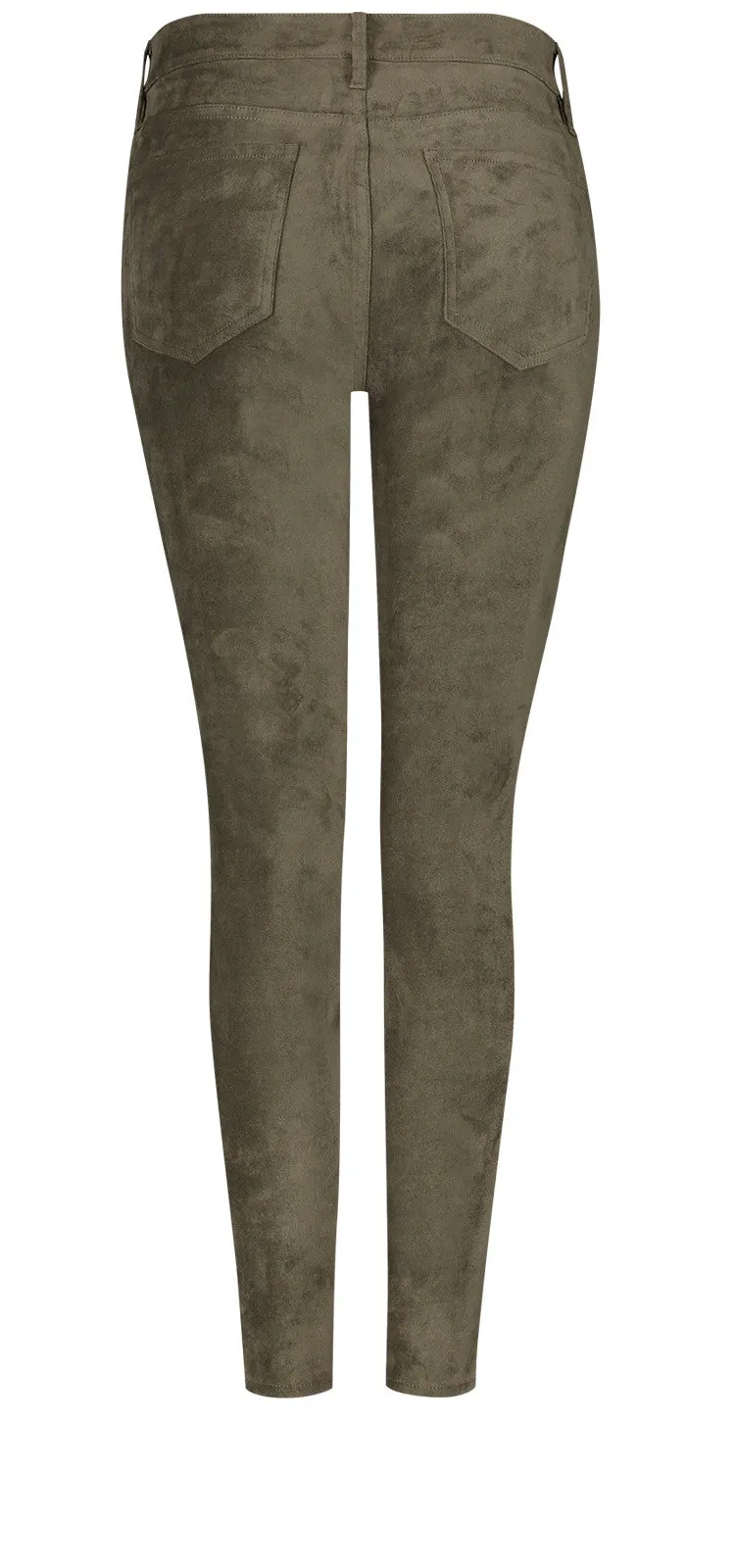 Alina Skinny Green Faux Suede | Martini Olive
