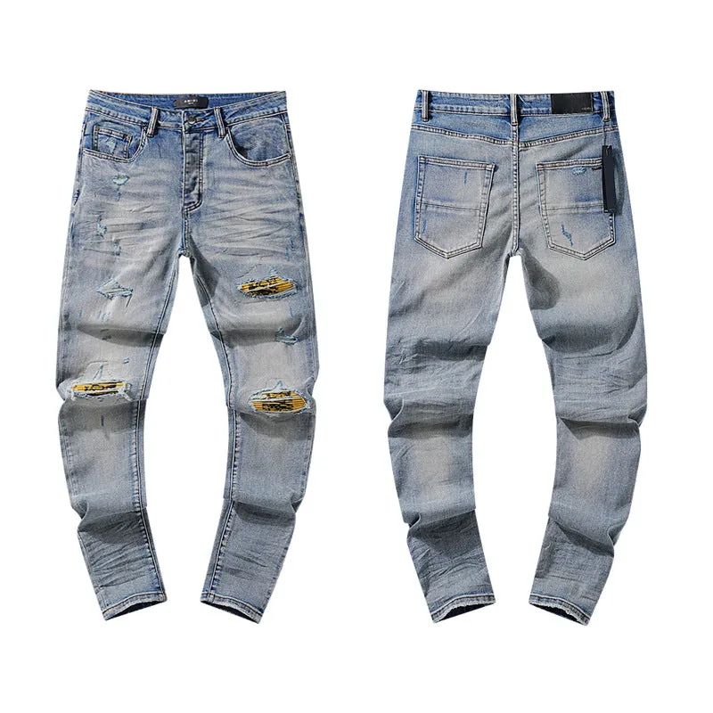 Amiri Jeans Ripped Patch Slim-Fit Stretch Slim-Fit Jeans