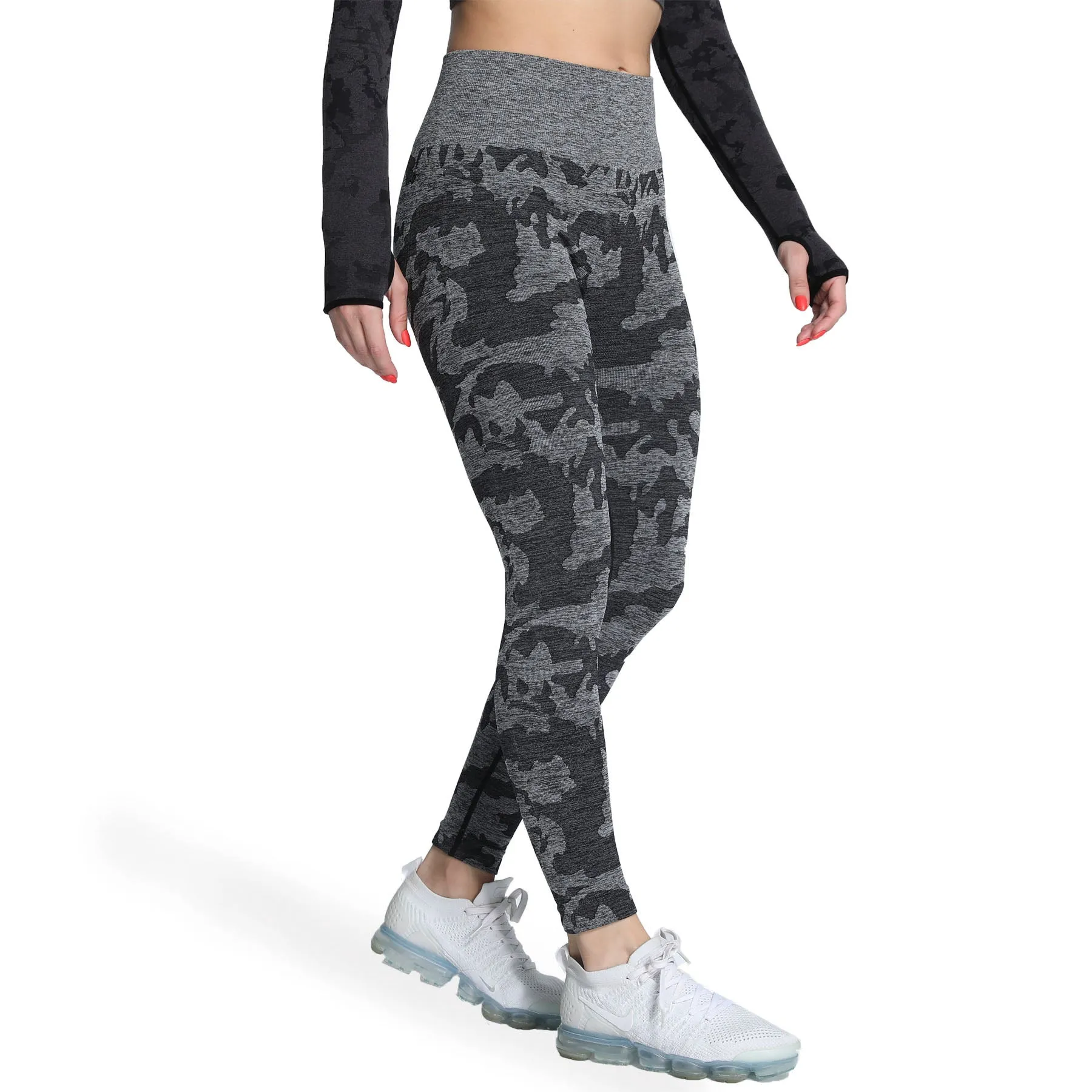 Aoxjox Enhanced Camo Seamless Leggings
