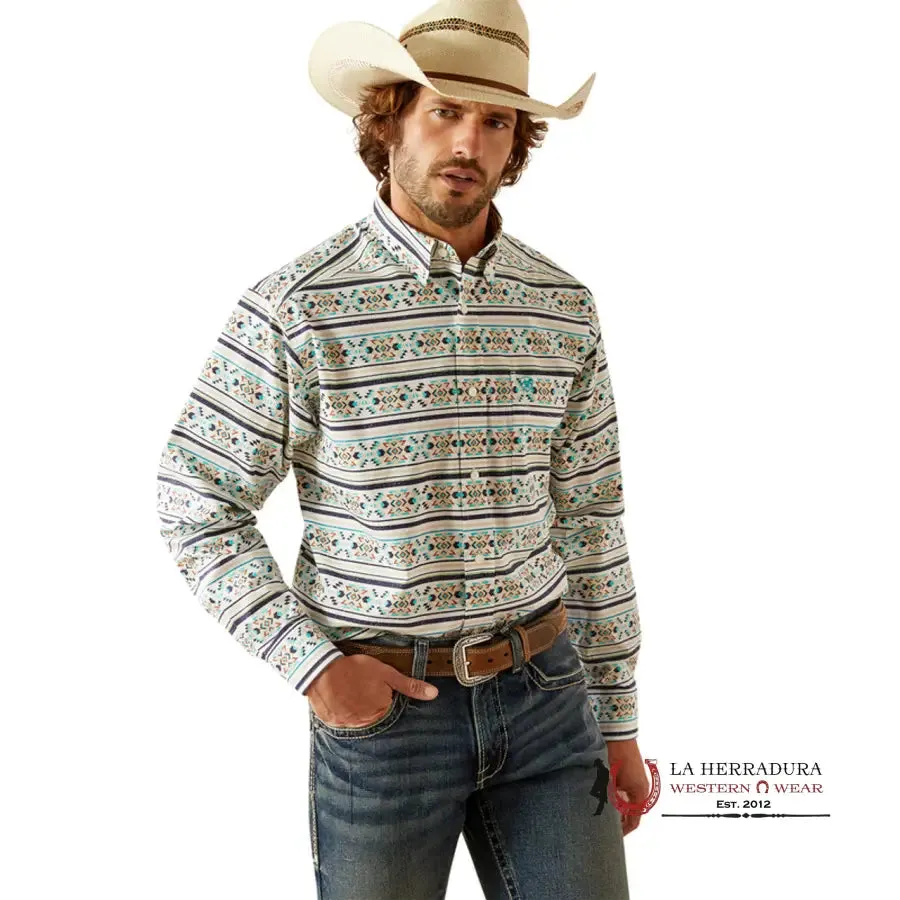 ARIAT CLASSIC FIT JUDGE LONG SLEEVE SHIRT TEAL - 4694