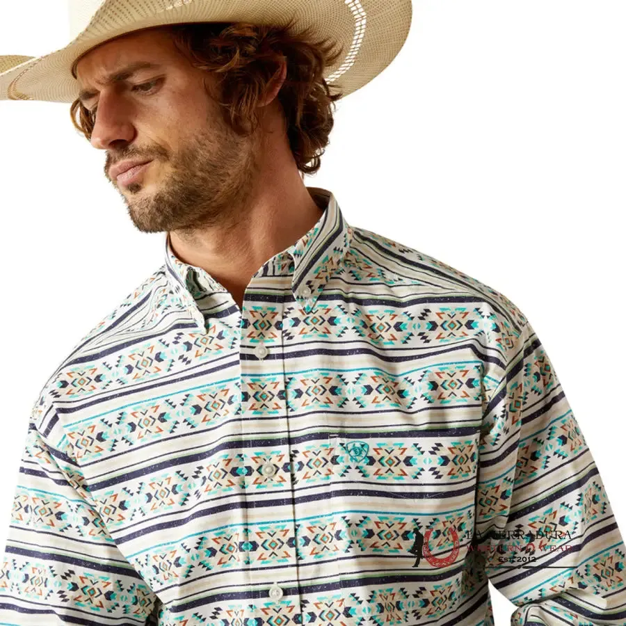 ARIAT CLASSIC FIT JUDGE LONG SLEEVE SHIRT TEAL - 4694