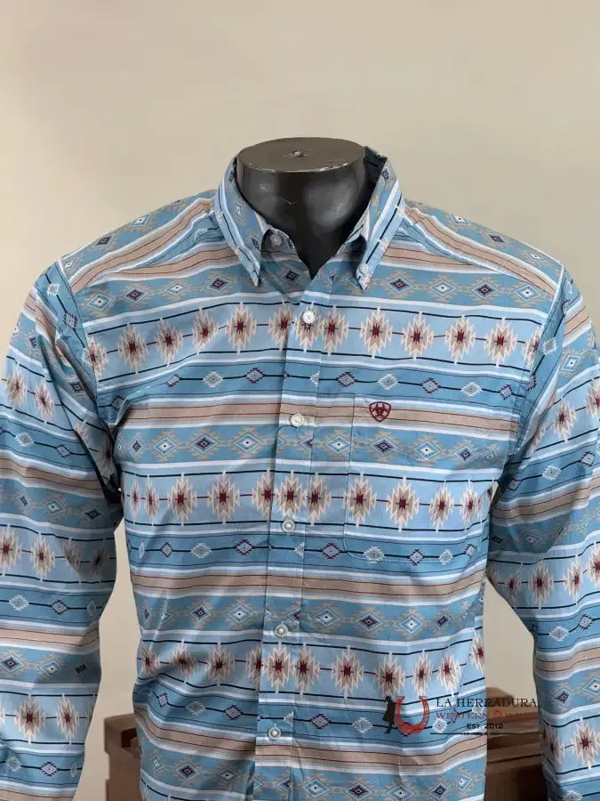 ARIAT GORMAN  CLASSIC FIT LONG SLEEVE SHIRT TURQUOISE - 4640
