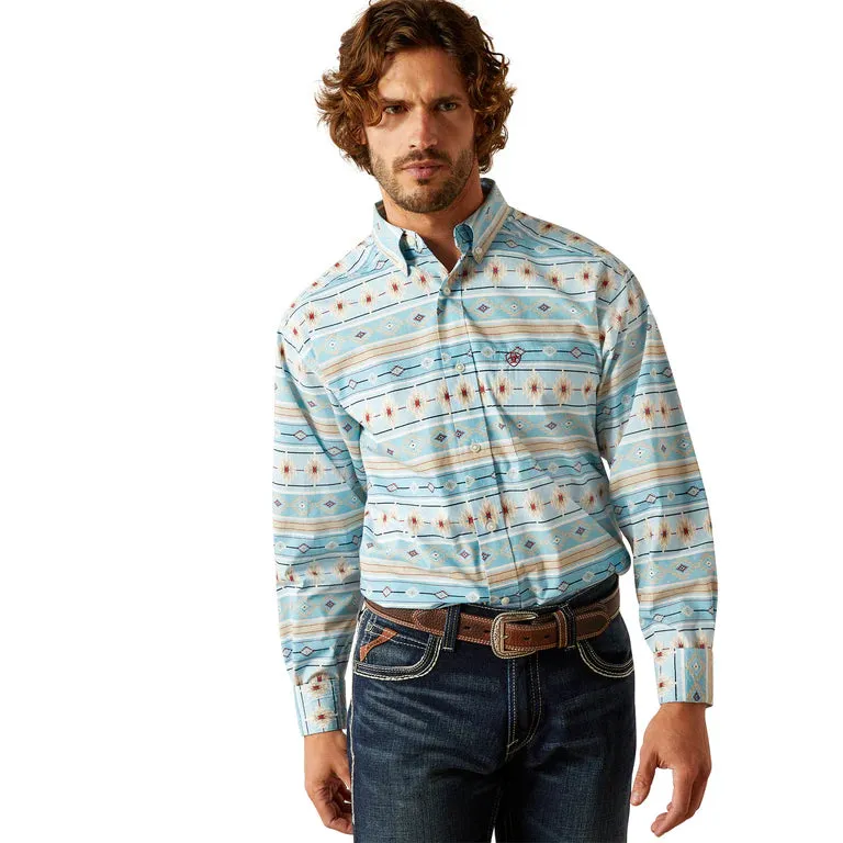 ARIAT GORMAN  CLASSIC FIT LONG SLEEVE SHIRT TURQUOISE - 4640