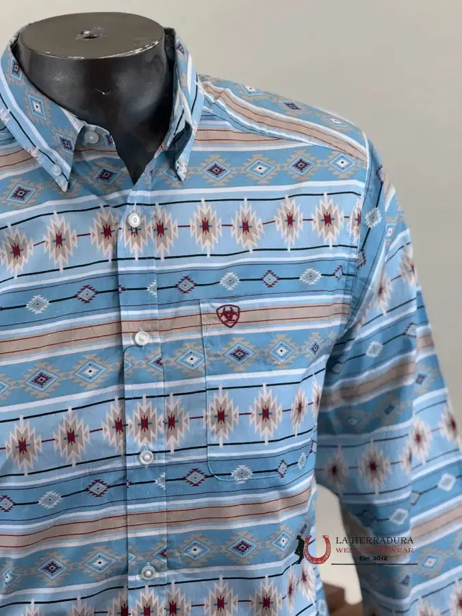 ARIAT GORMAN  CLASSIC FIT LONG SLEEVE SHIRT TURQUOISE - 4640