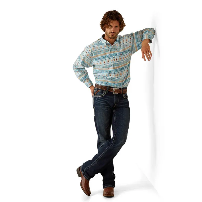 ARIAT GORMAN  CLASSIC FIT LONG SLEEVE SHIRT TURQUOISE - 4640