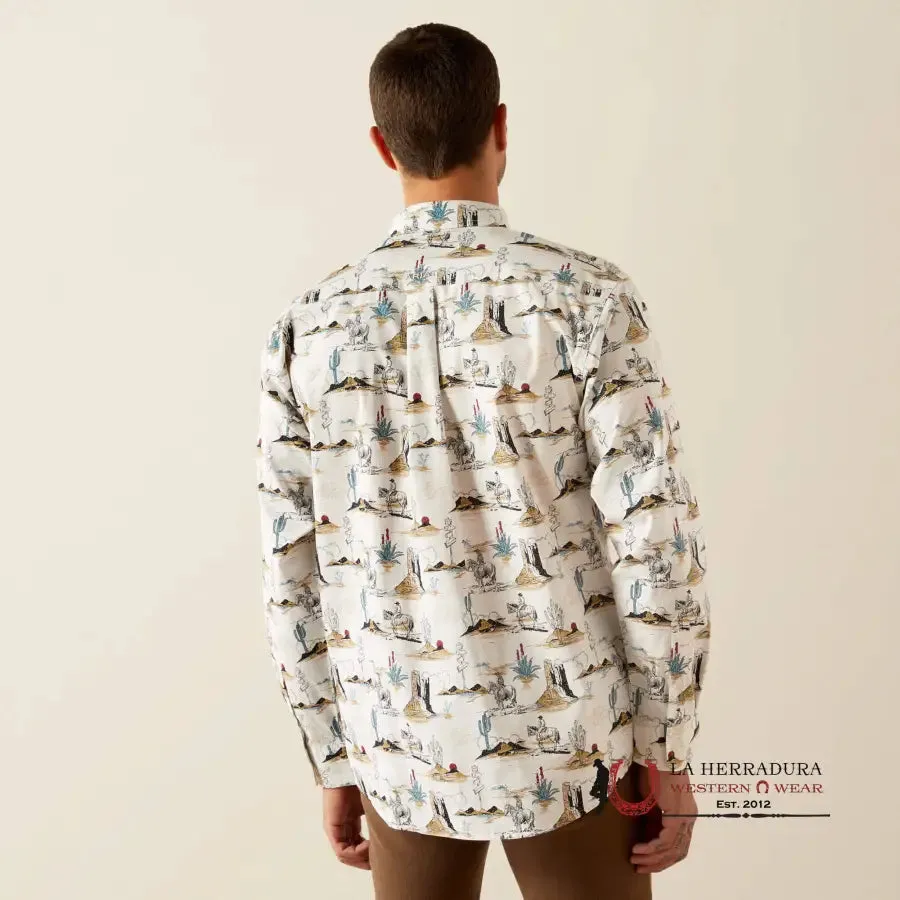 ARIAT GUNDER LONG SLEEVE CLASSIC FIT SHIRT OFF WHITE - 4644