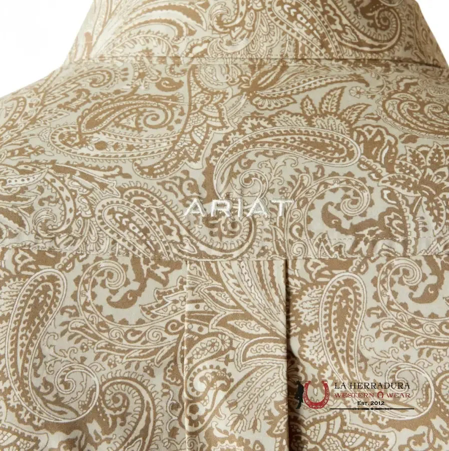 ARIAT KASON LONG SLEEVE SHIRT BROWN/OFF WHITE CLASSIC FIT - 4692