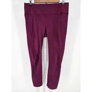 Athleta Womens Sz M Cropped Compression Athletic Leggings Solid Purple