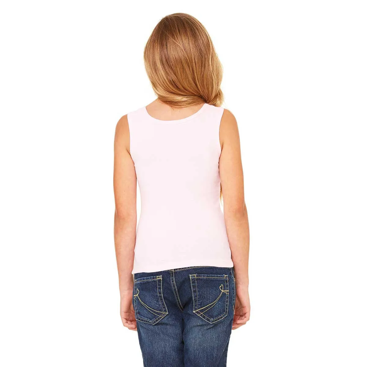 Bella   Canvas Girl's Pink Stretch Rib Tank