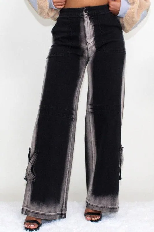 Black Line Washed Casual Denim Jeans