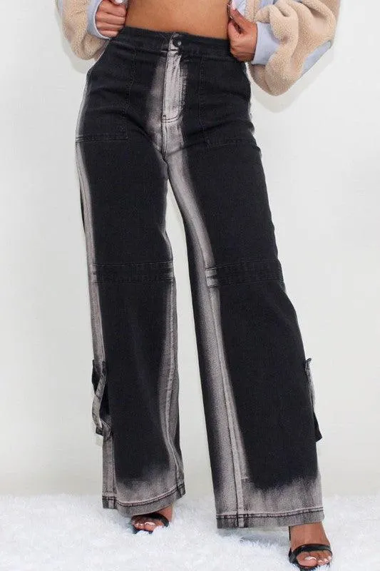 Black Line Washed Casual Denim Jeans