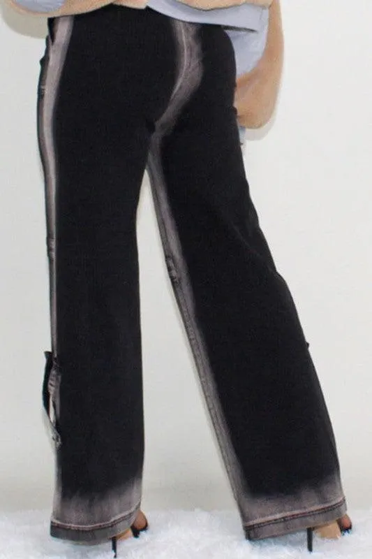 Black Line Washed Casual Denim Jeans