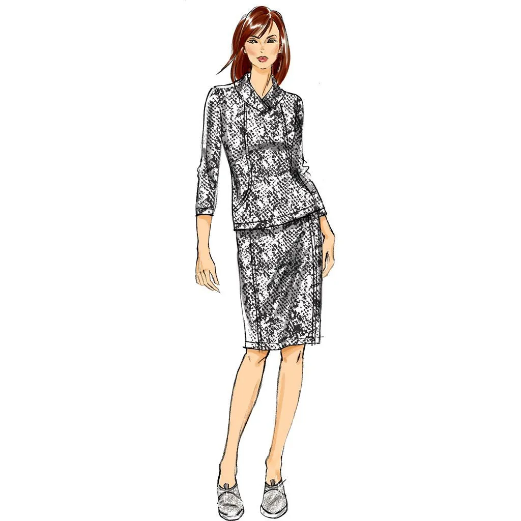 Butterick Pattern B6858 Misses' Knit Dress, Tops, Skirt and Pants