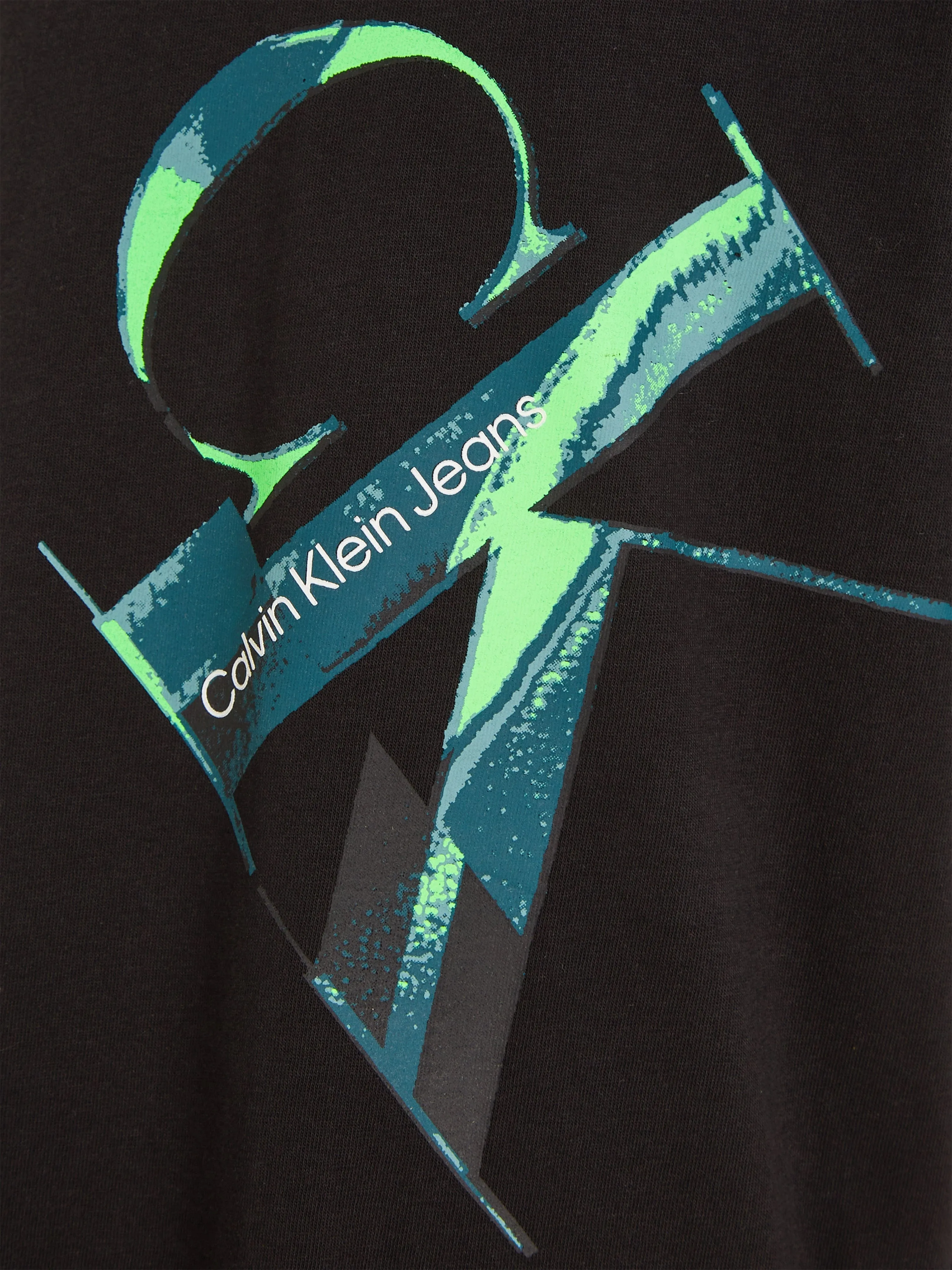 Calvin Klein Boys Hyper Real Monogram T-Shirt in Black