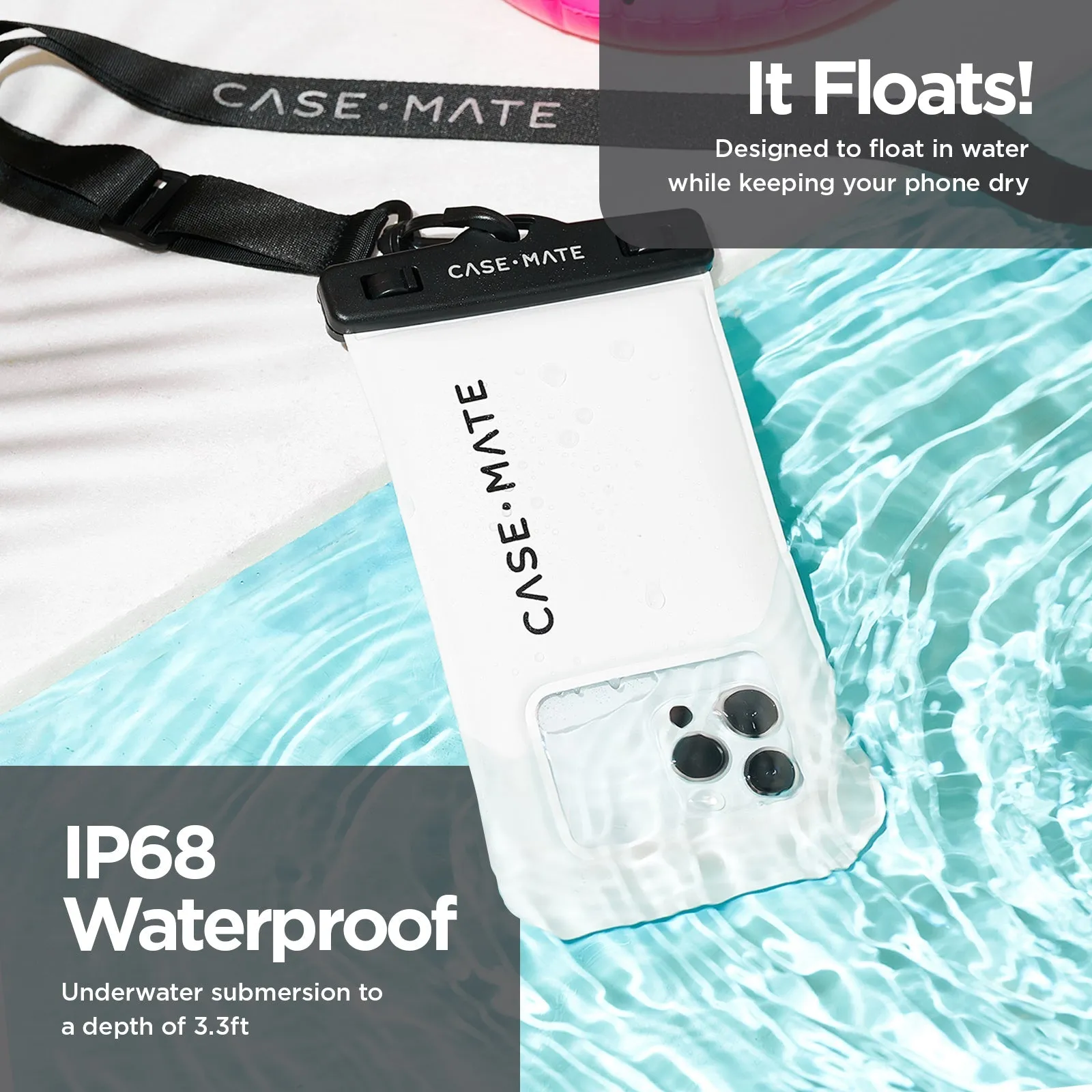 Case-Mate Waterproof Floating Pouch - 2 Pack (Sand Dollar)
