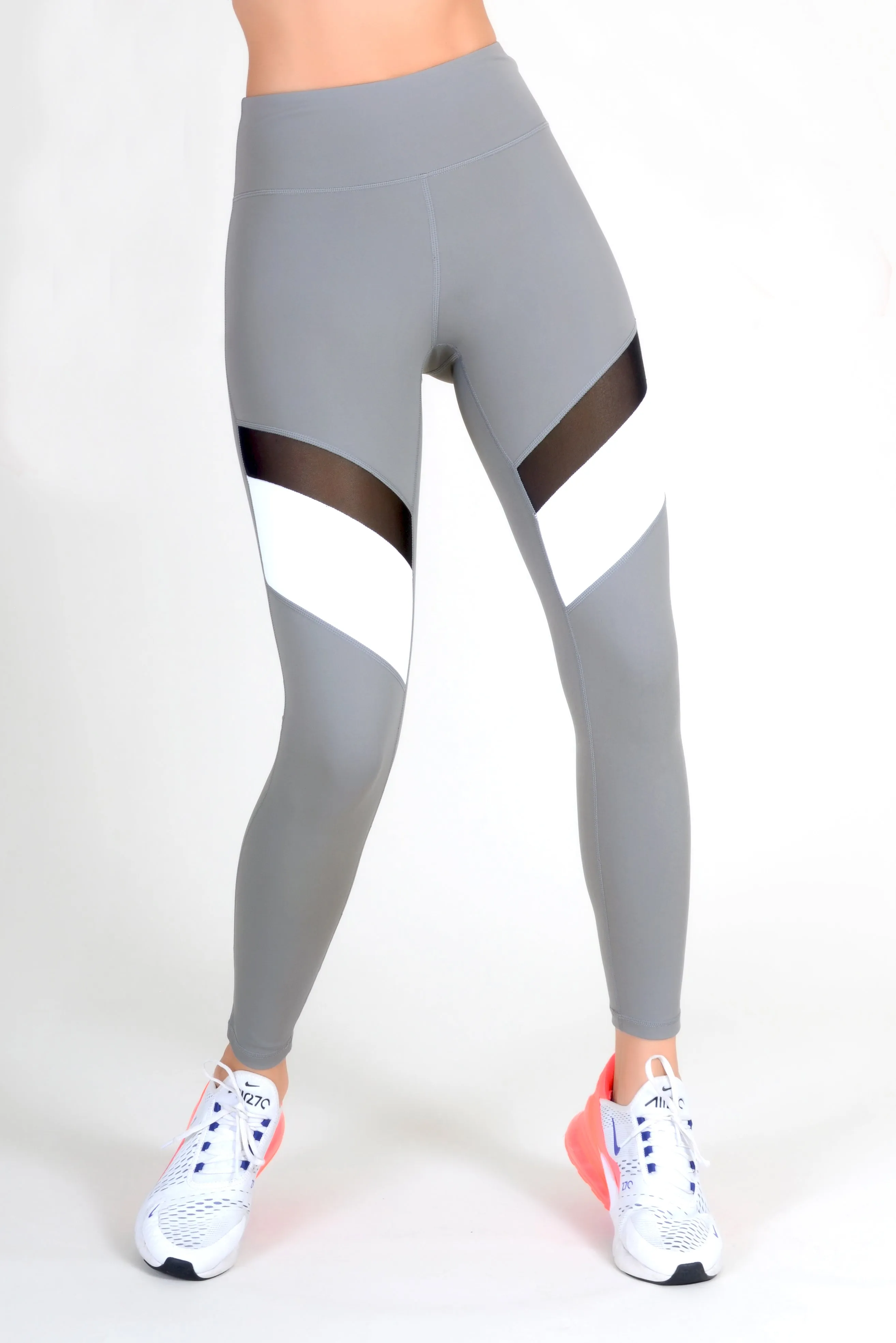 Color Block Mesh Performance Leggings