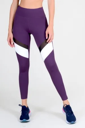 Color Block Mesh Performance Leggings