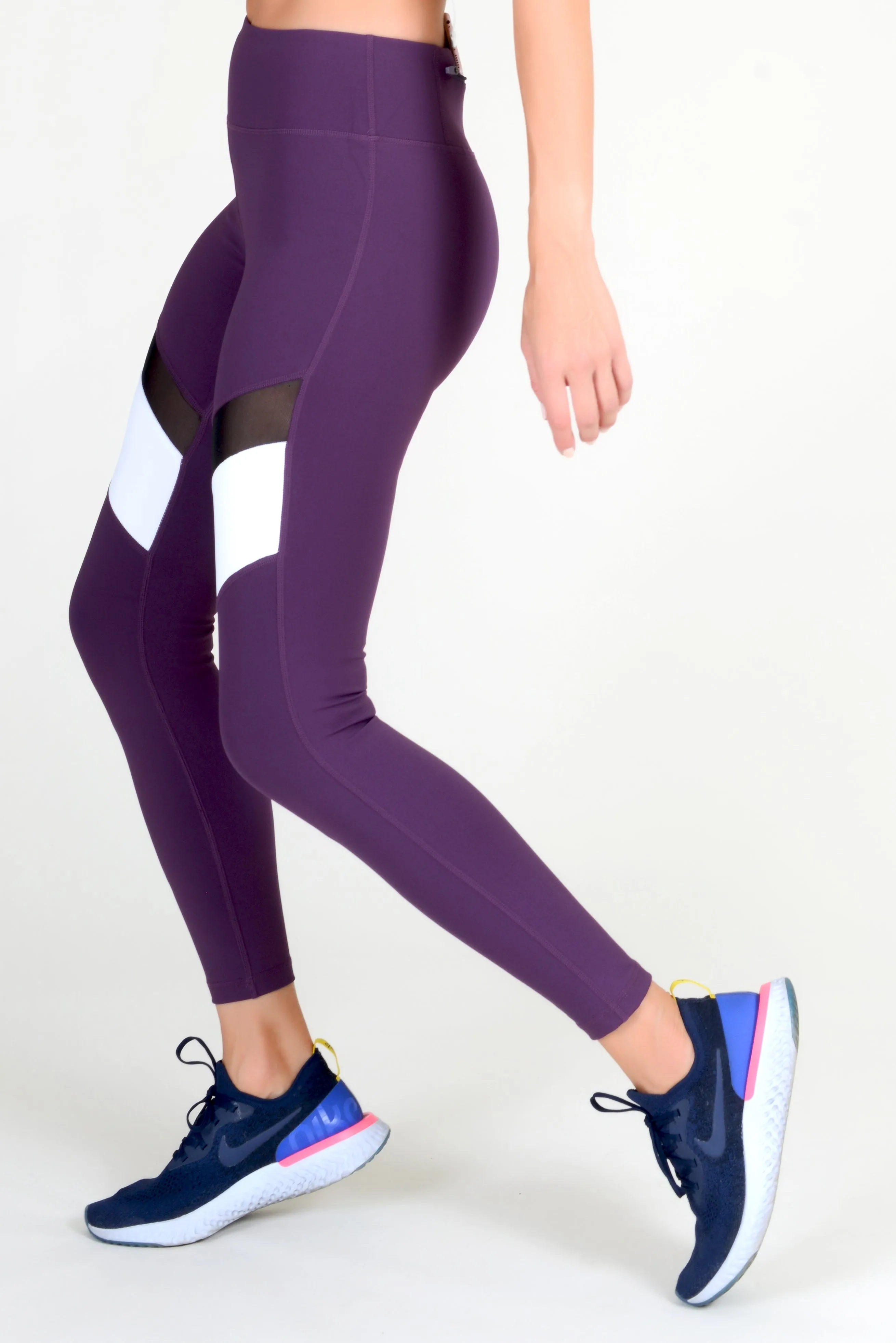 Color Block Mesh Performance Leggings