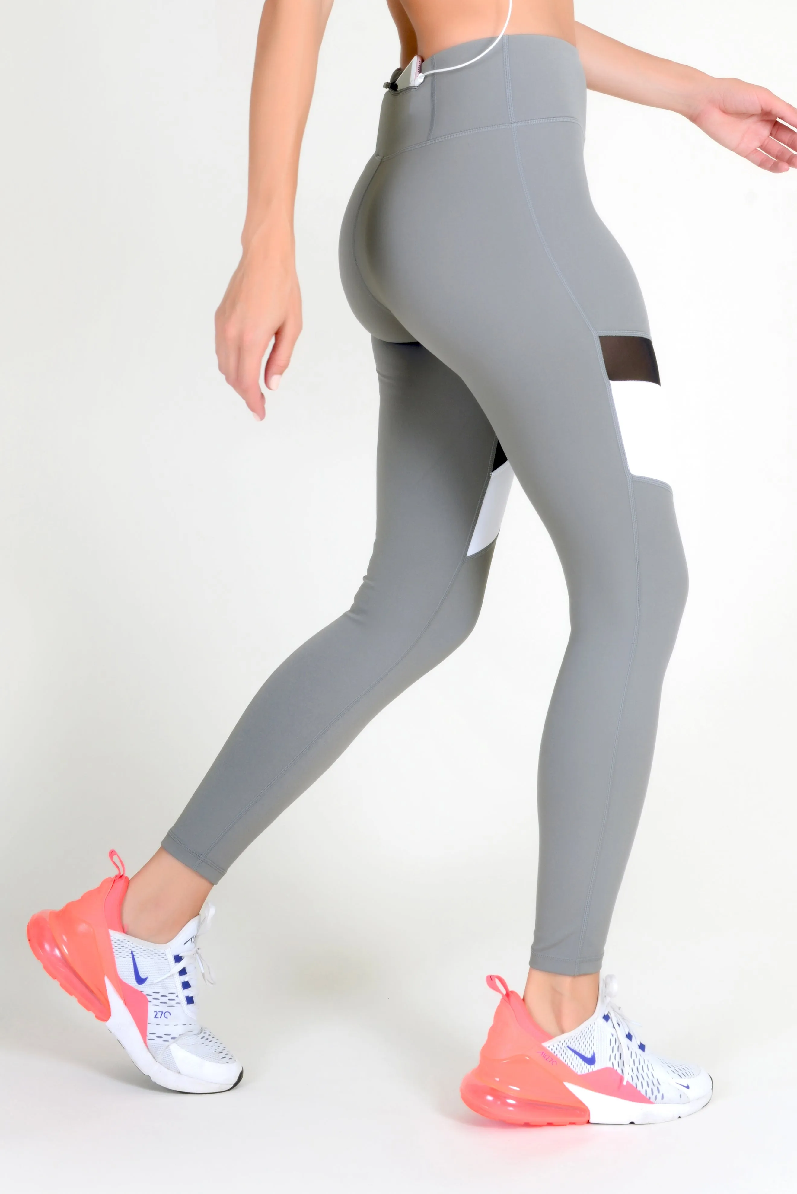 Color Block Mesh Performance Leggings