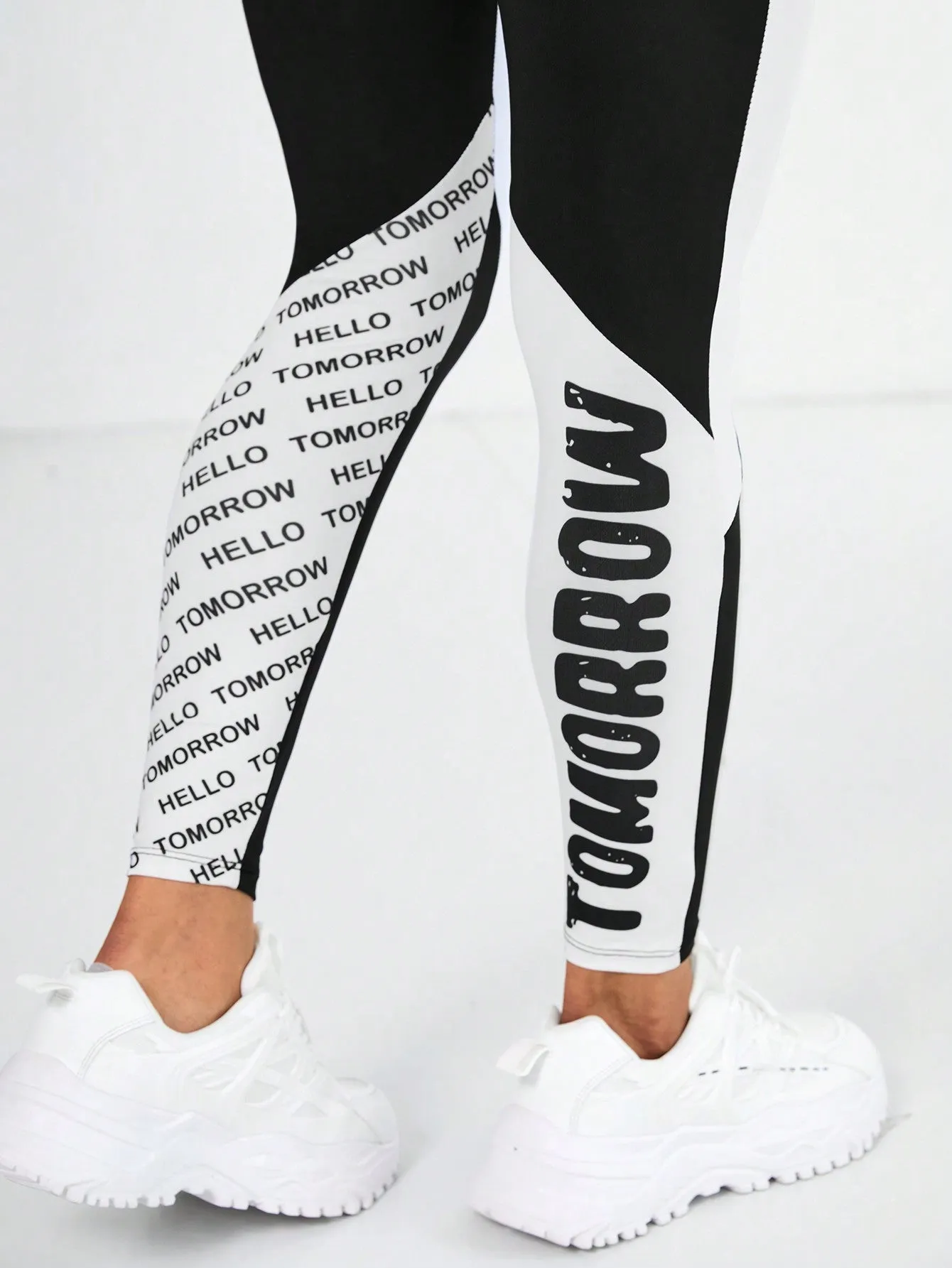 Color Block Zipper Casual Short Sleeve Top And Leggings Active Set SS24- FD