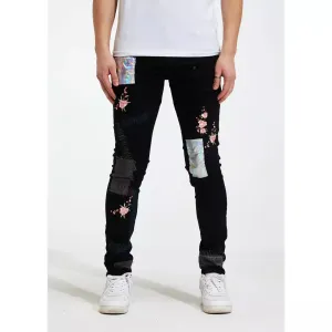 Crysp Denim Marty Black Patch Jeans (CRYSP122-10)