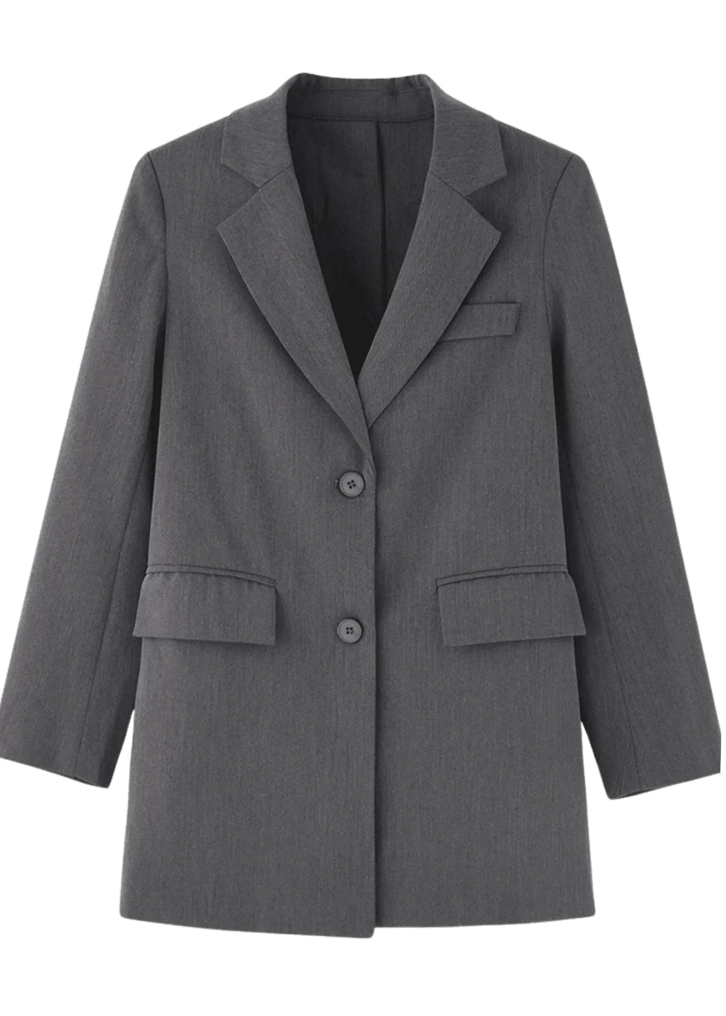 Designer Back Button Blazer For Women Grey Notched Long Sleeve Fashion Female Coat Spring New Clothing Women's