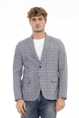 Distretto12 Blue Polyester Men Blazer