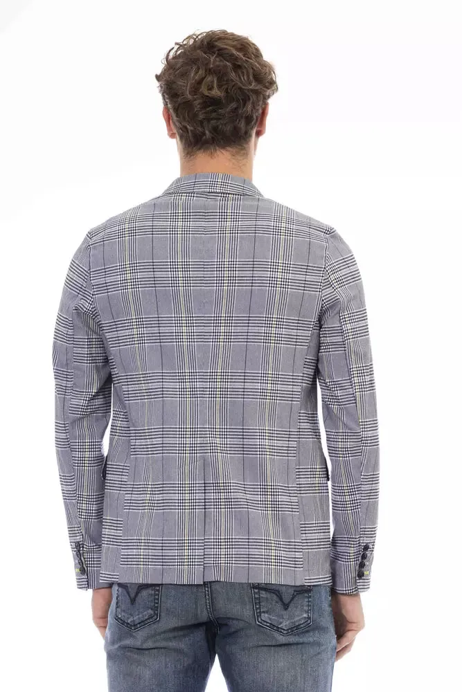 Distretto12 Blue Polyester Men Blazer