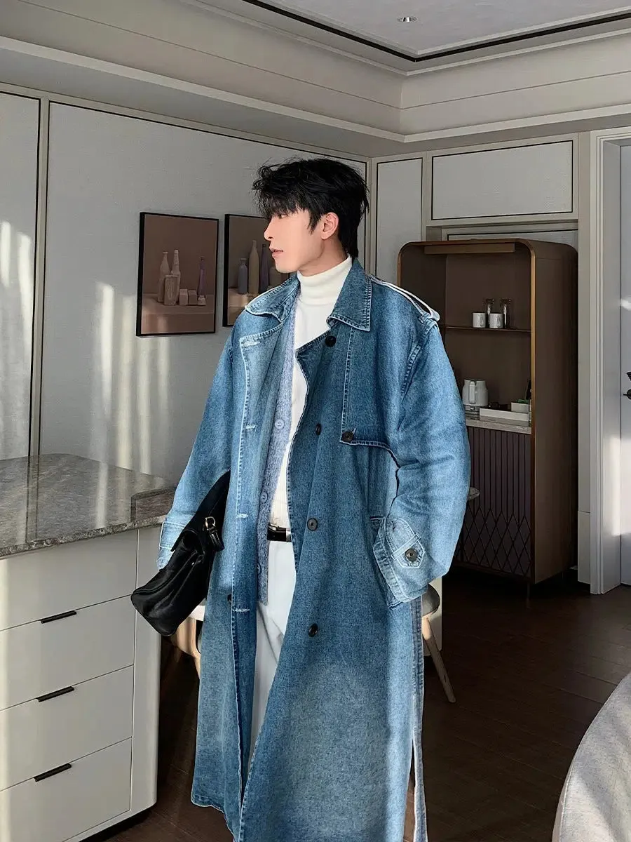 Double-Breasted Windbreaker Denim Jacket