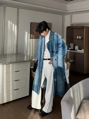 Double-Breasted Windbreaker Denim Jacket
