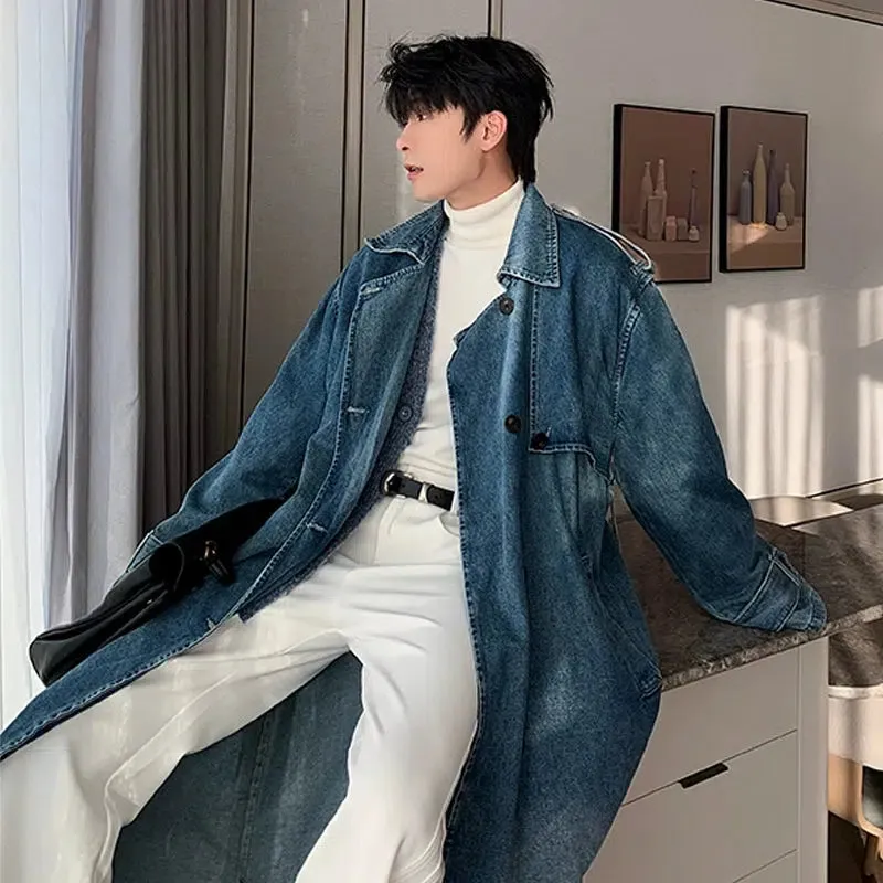 Double-Breasted Windbreaker Denim Jacket