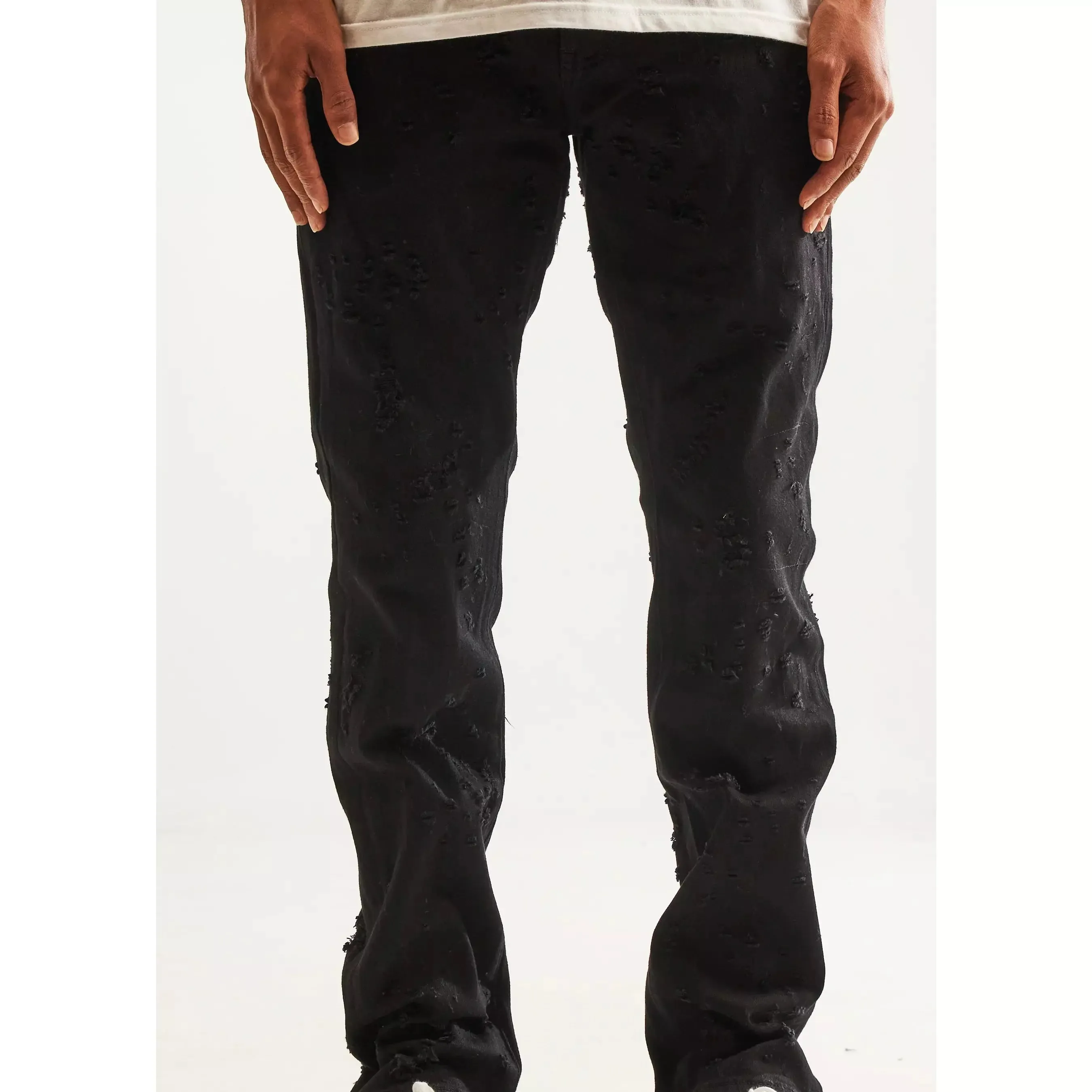 Embellish Owen (Straight) Ripped Jet Black Jeans (EMBH22-229)