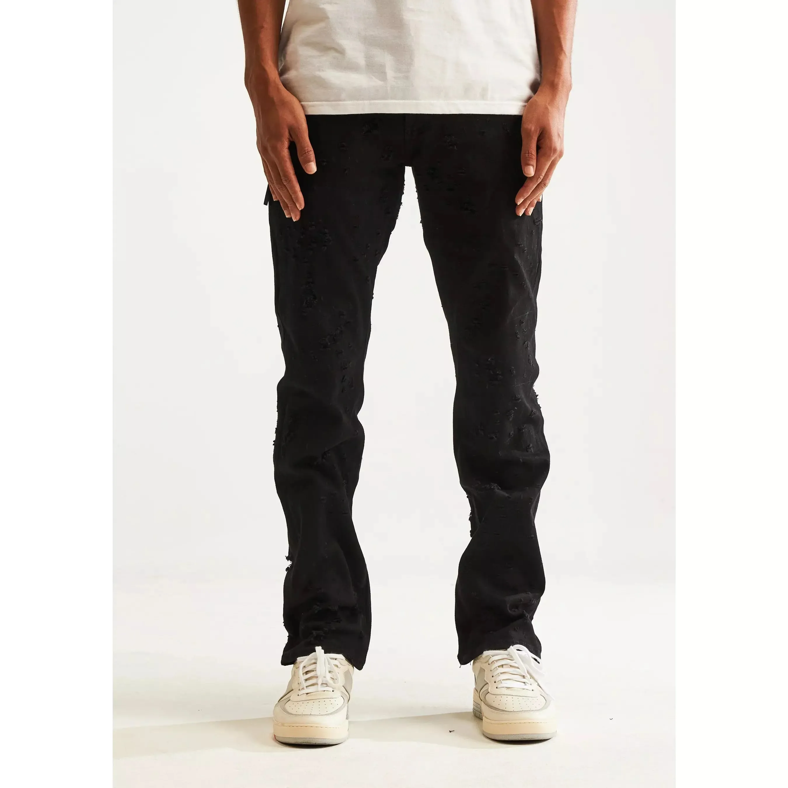 Embellish Owen (Straight) Ripped Jet Black Jeans (EMBH22-229)