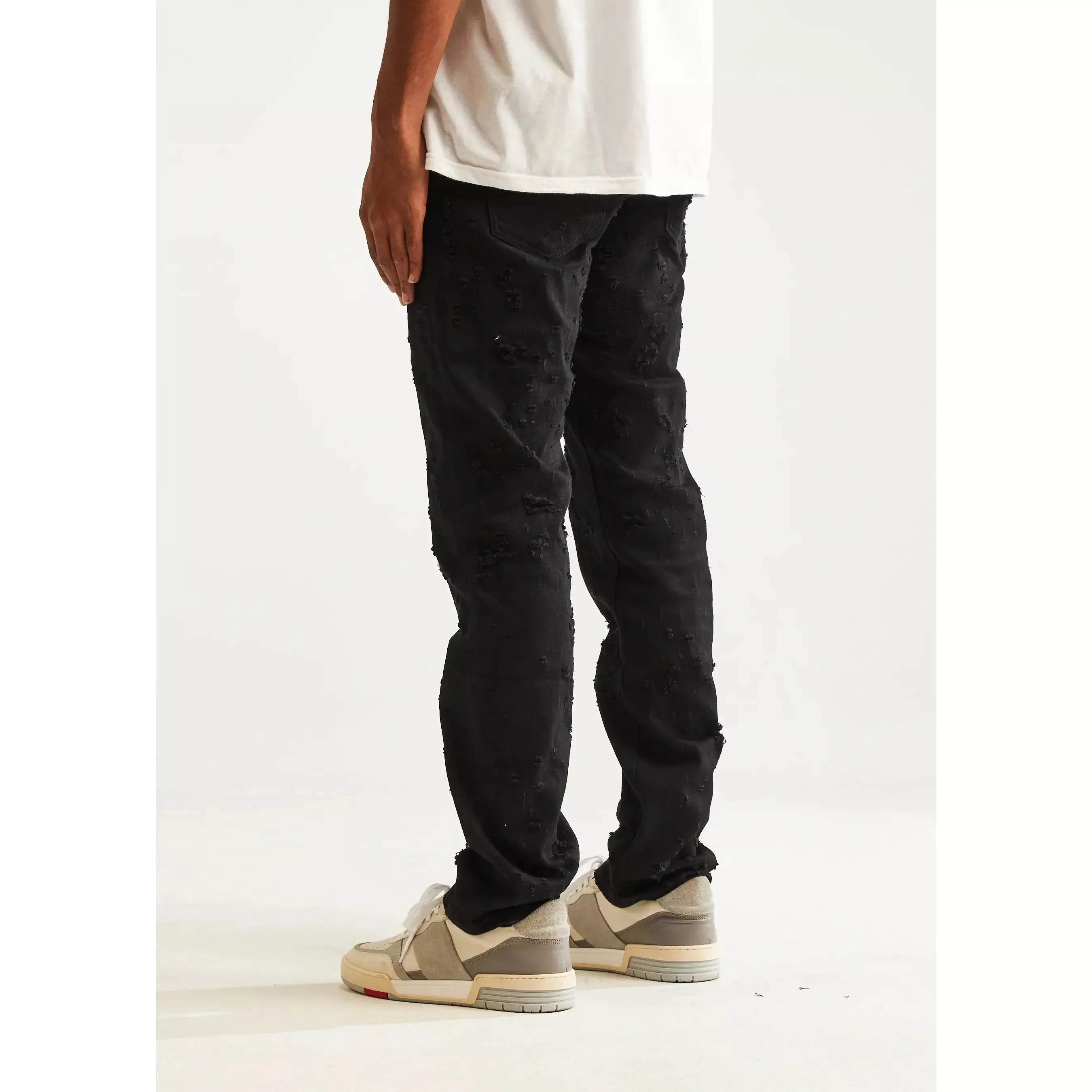 Embellish Owen (Straight) Ripped Jet Black Jeans (EMBH22-229)