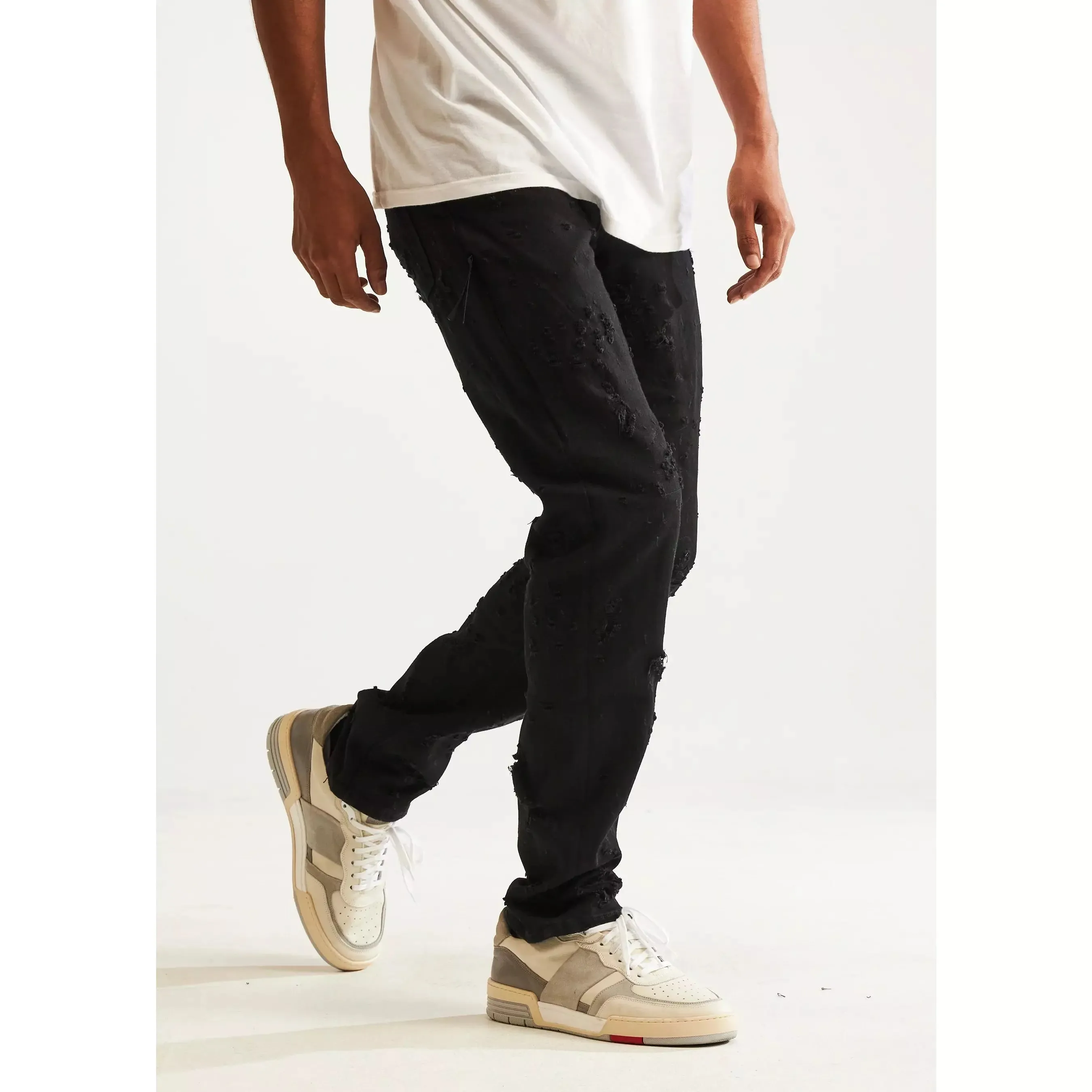 Embellish Owen (Straight) Ripped Jet Black Jeans (EMBH22-229)