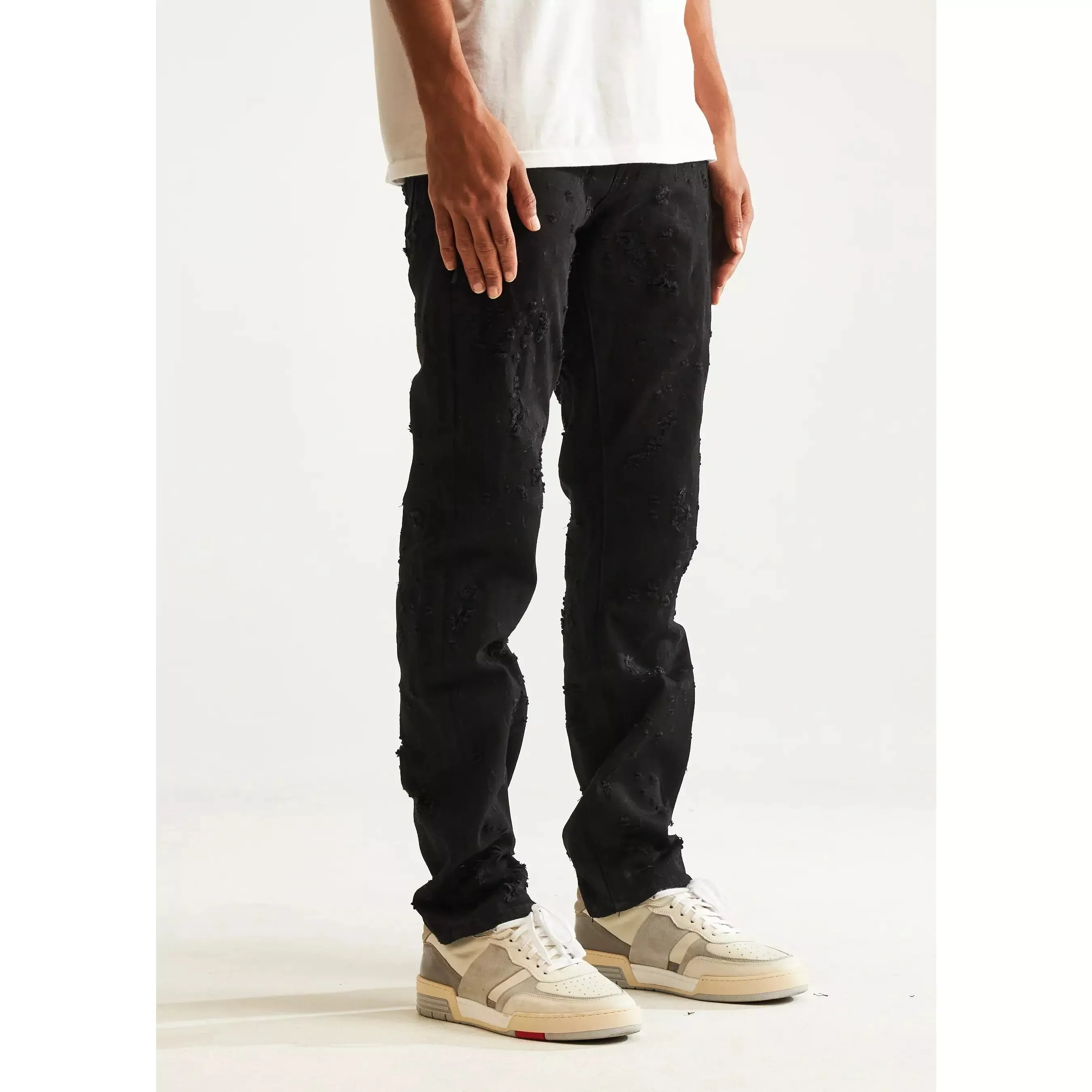 Embellish Owen (Straight) Ripped Jet Black Jeans (EMBH22-229)
