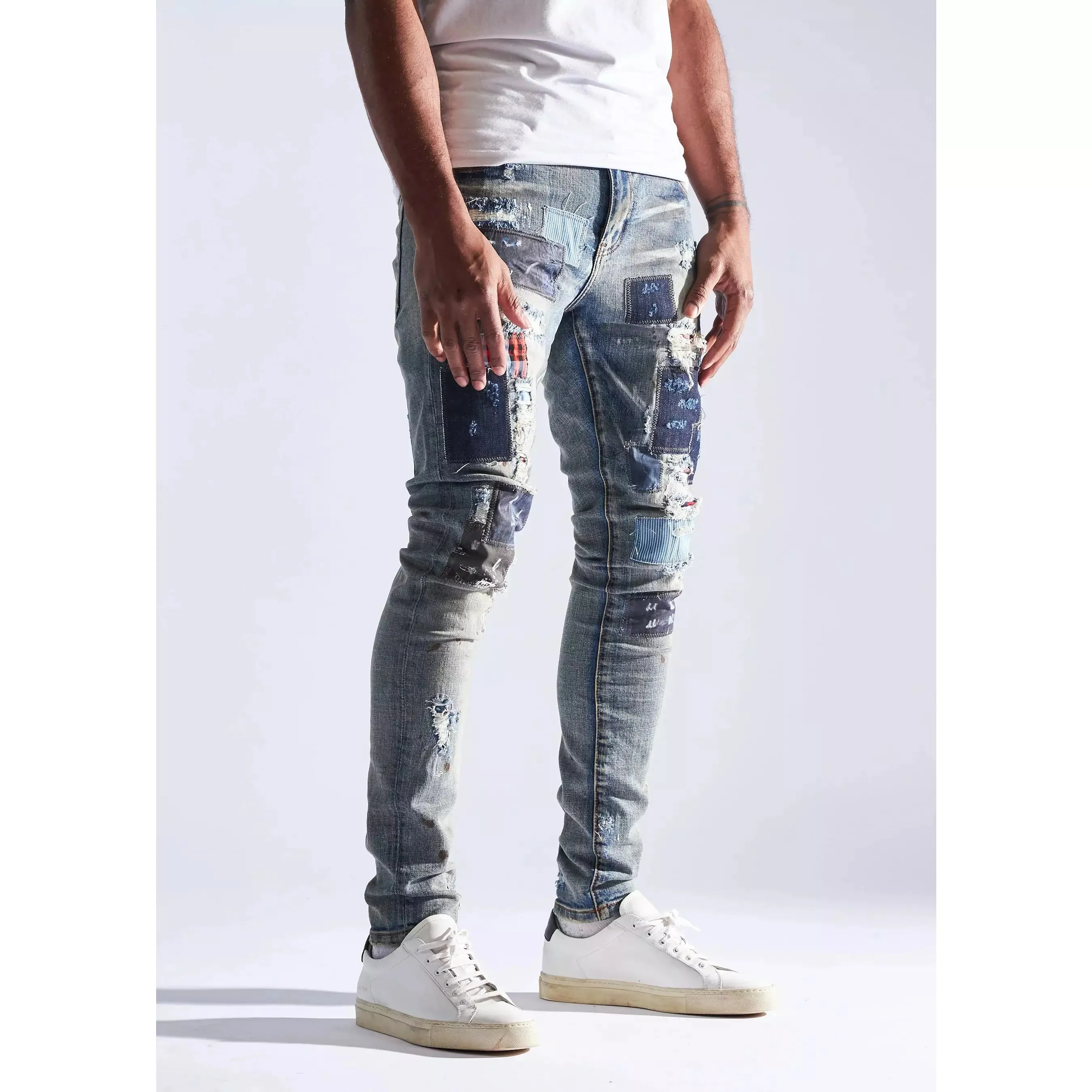 Embellish Silas Patches Blue Denim Jeans (EMBHOL21-1-18)