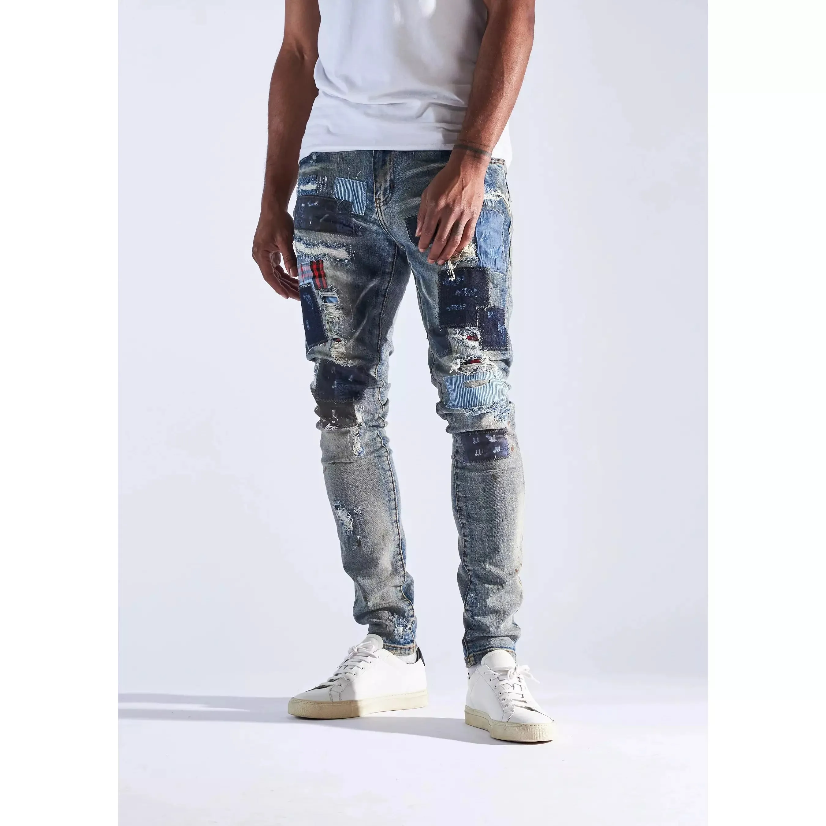 Embellish Silas Patches Blue Denim Jeans (EMBHOL21-1-18)