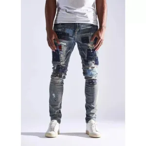 Embellish Silas Patches Blue Denim Jeans (EMBHOL21-1-18)