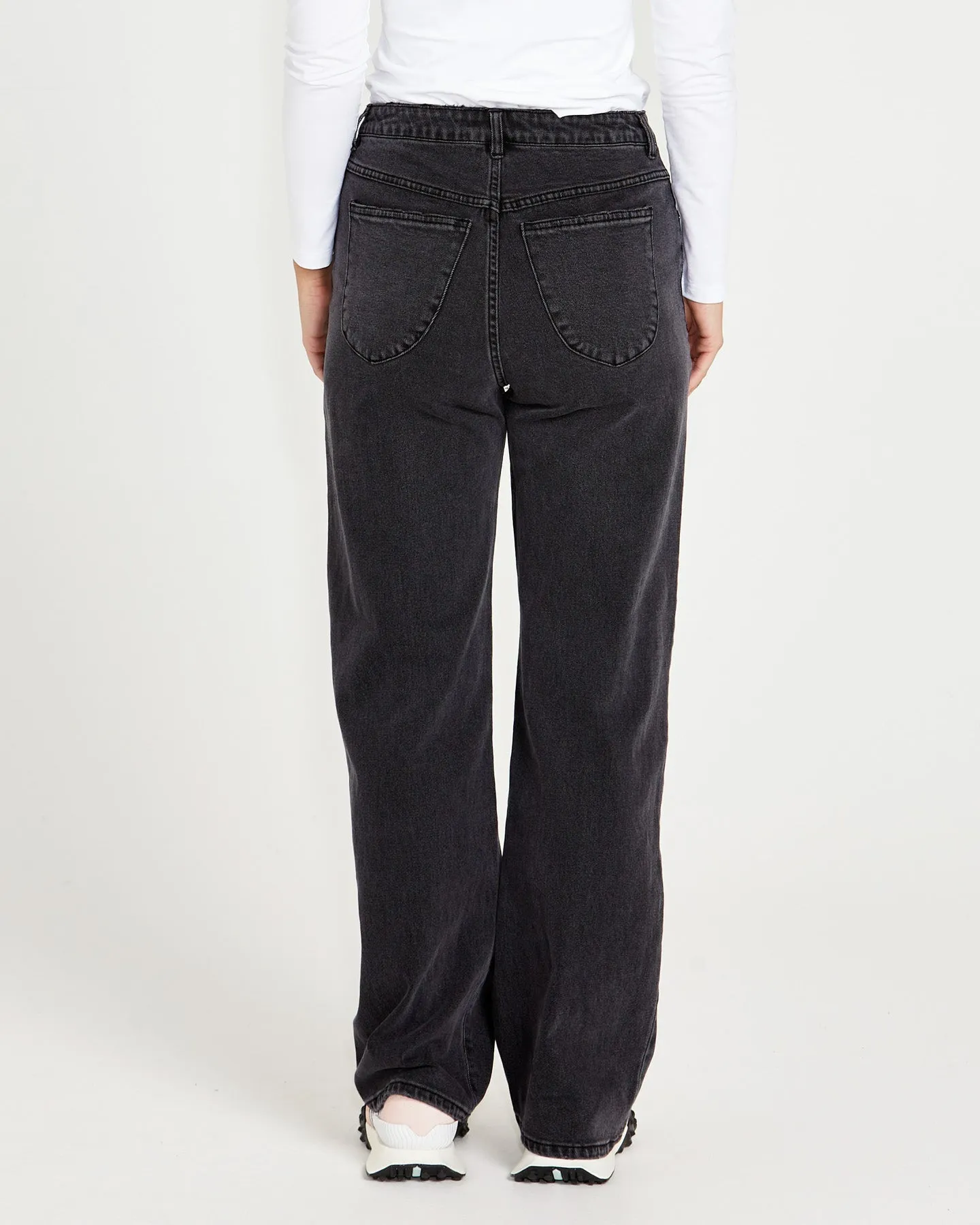 Emerald High Waisted Wide Leg Jeans - 82 Wash Black