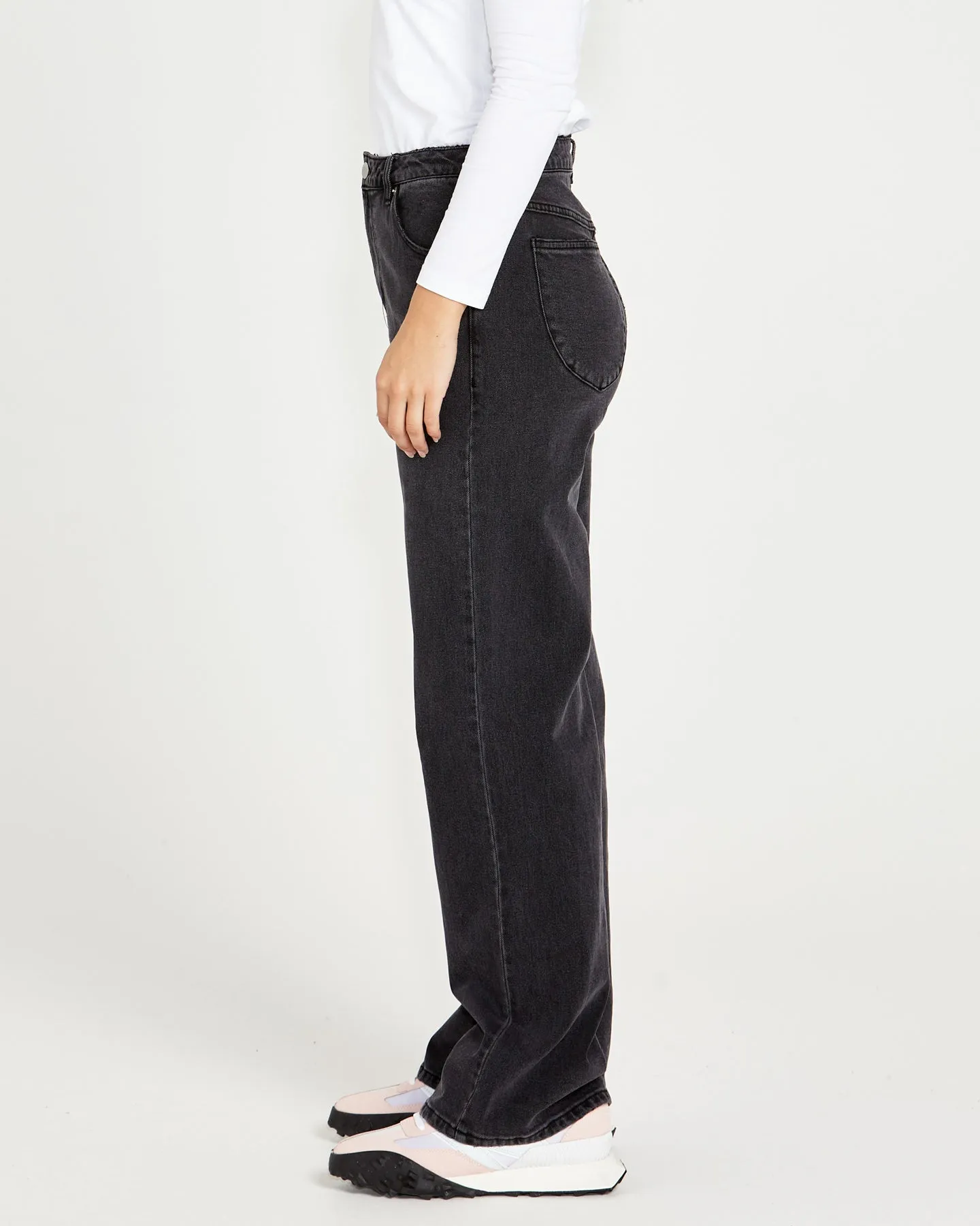 Emerald High Waisted Wide Leg Jeans - 82 Wash Black