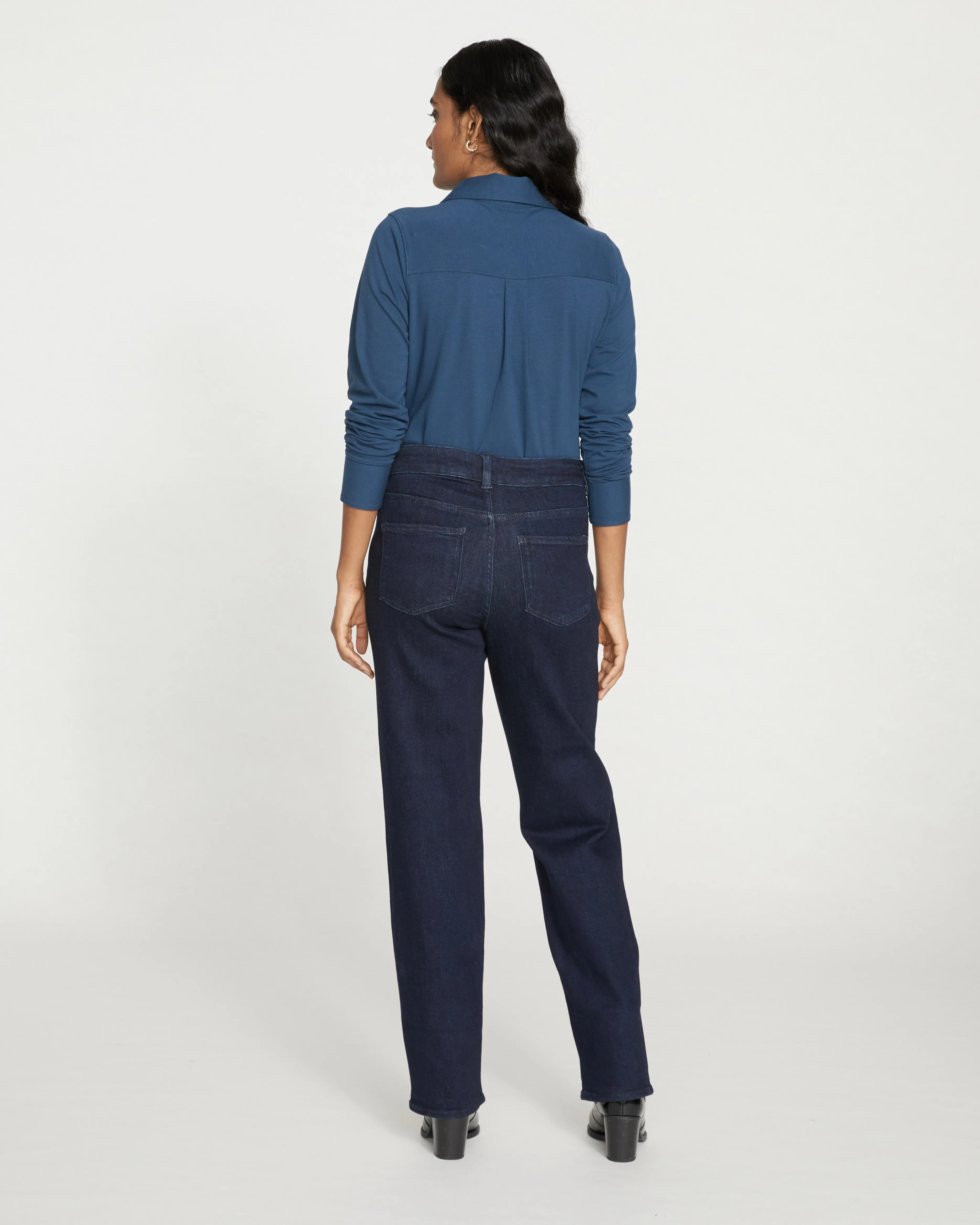Etta High Rise Straight Leg Jeans 31 Inch - Dark Indigo