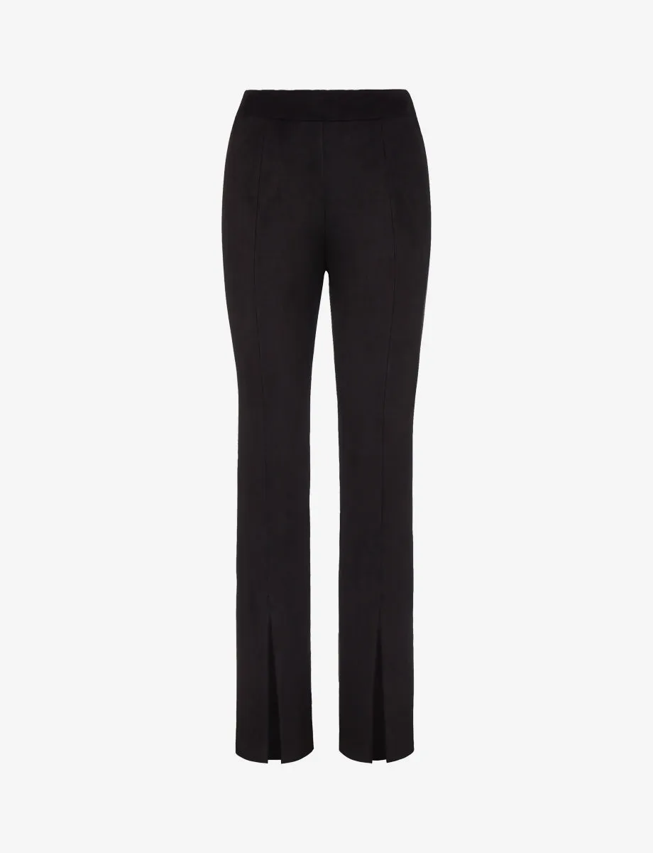 Faux Suede Split Front Pant